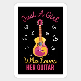 just a girl who loves her guitar Sticker